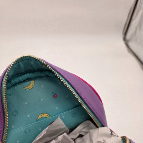 BoxLunch Spottie Dottie Mini Backpack Fruit Flowers Purple Teal NWT - Picture 9 of 9